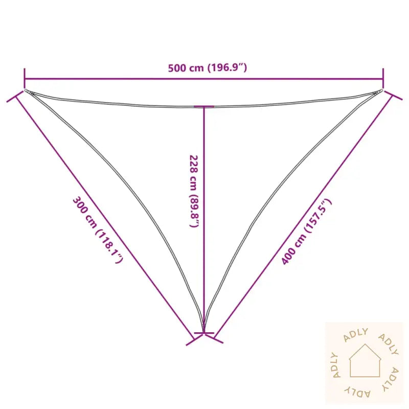 Solseil Oxfordstoff Trekantet 3X4X5 M Gul