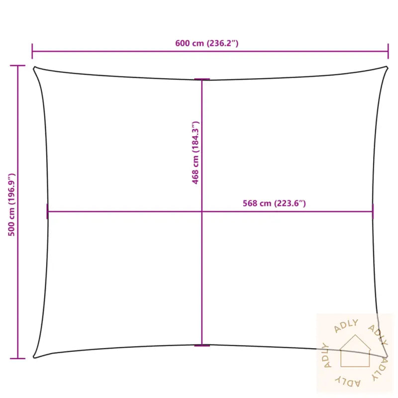 Solseil Oxfordstoff Rektangulær 5X6 M Beige