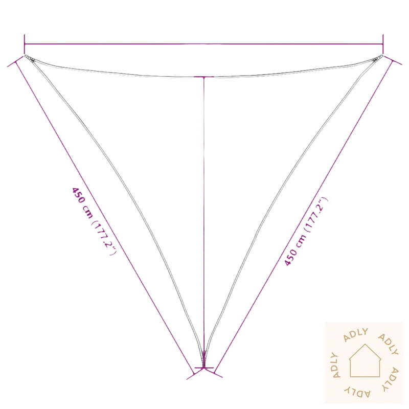 Triangular solseil i pu-belagt oxfordstoff for hagemøbler og uteplassen