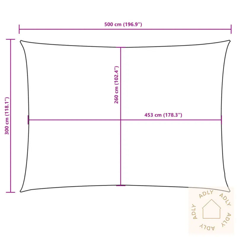 Solseil Oxfordstoff Rektangulær 3X5 M Gråbrun