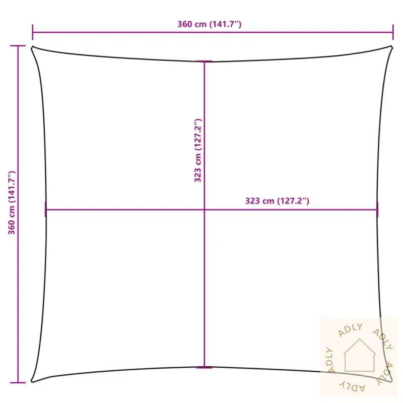 Solseil Oxfordstoff Firkantet 3,6X3,6 M Brun