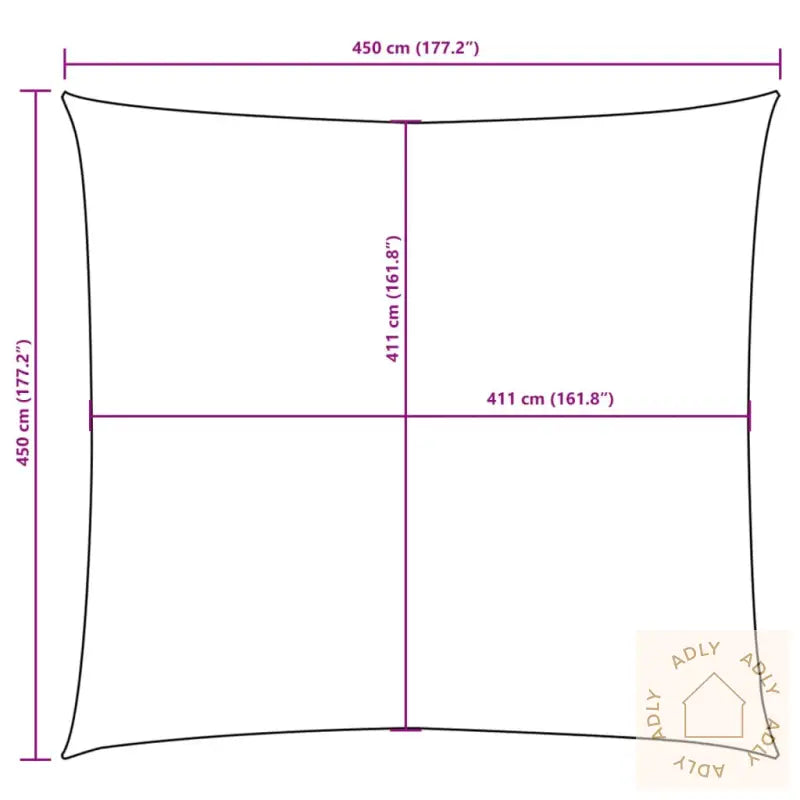 Solseil Oxfordstoff Kvadratisk 4,5X4,5 M Gul