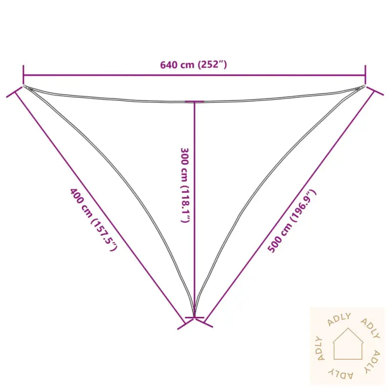 Solseil Oxfordstoff Trekantet 4X5X6,4 M Brun