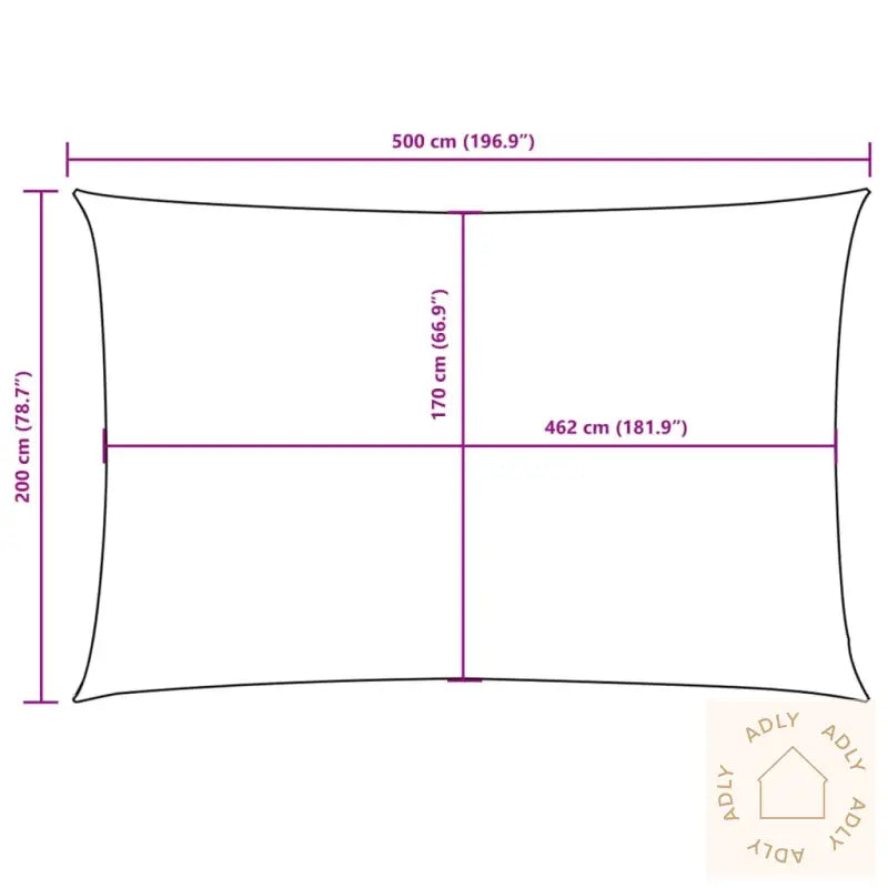 Solseil Oxfordstoff Rektangulær 2X5 M Beige