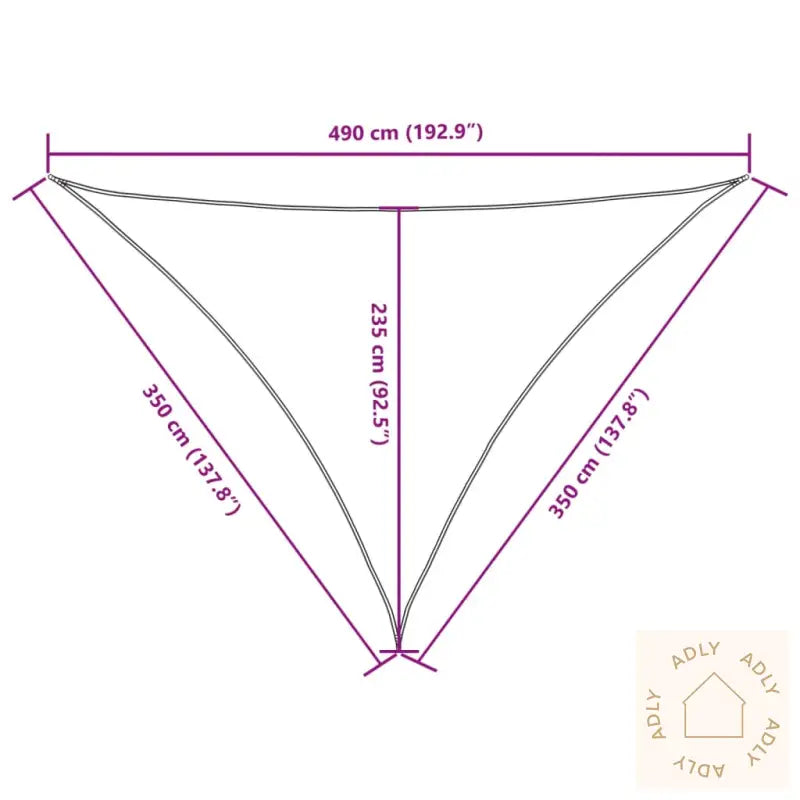 Solseil Oxfordstoff Trekantet 3,5X3,5X4,9 M Terrakotta