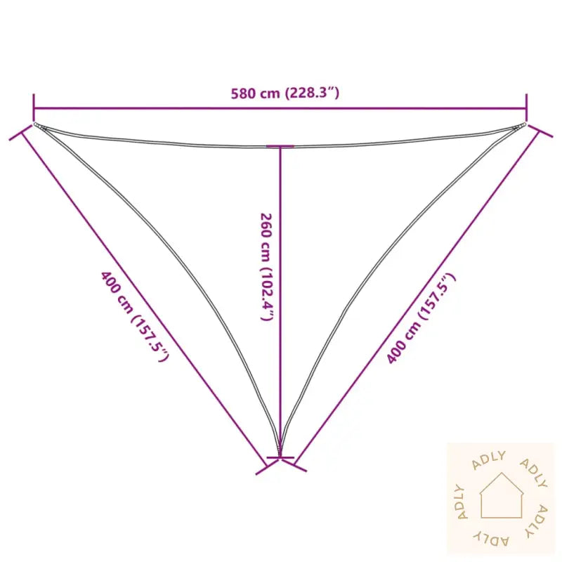 Solseil Oxfordstoff Trekantet 4X4X5,8 M Brun