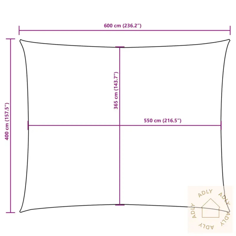 Solseil Oxfordstoff Rektangulær 4X6 M Beige