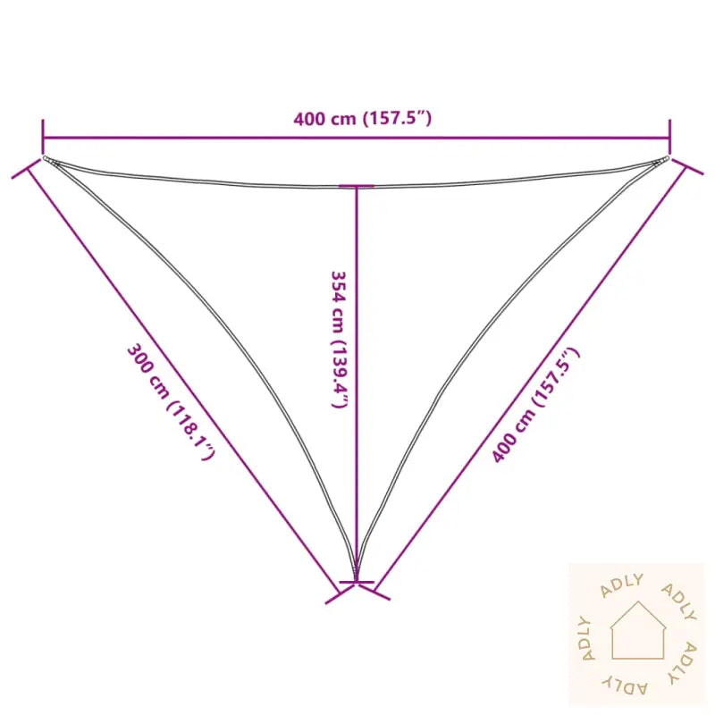 Solseil Oxfordstoff Trekantet 3X4X4 M Gul