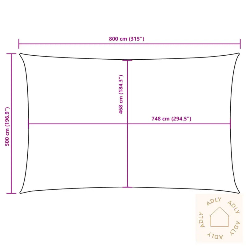 Solseil Oxfordstoff Rektangulær 5X8 M Hvit