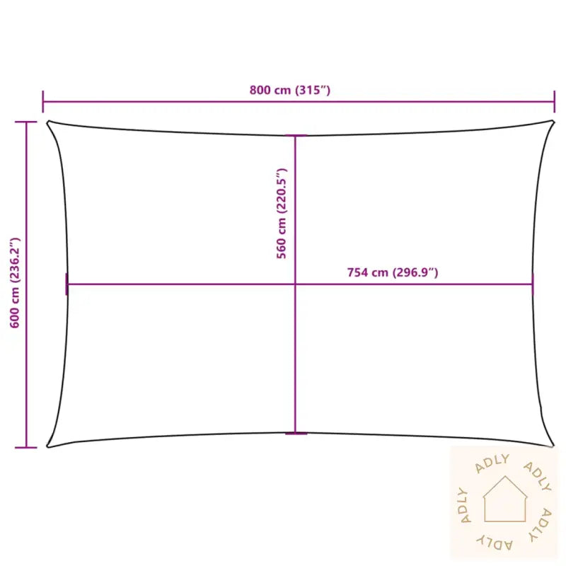 Solseil Oxfordstoff Rektangulær 6X8 M Brun