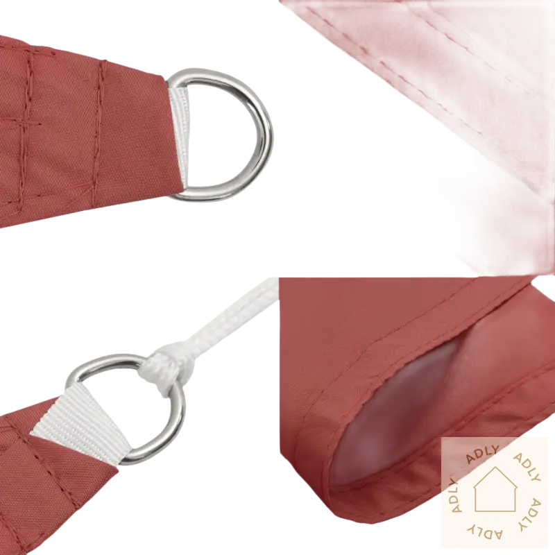 Rød solseil med PU-belagt oxfordstoff og rustfritt stål for hagemøbler