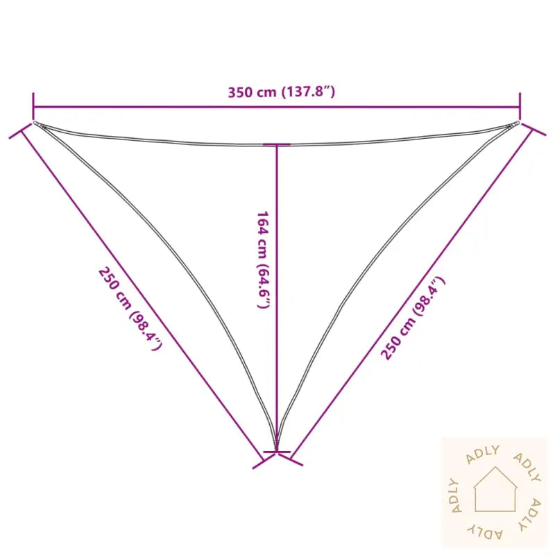 Solseil Oxfordstoff Trekantet 2,5X2,5X3,5 M Kremhvit