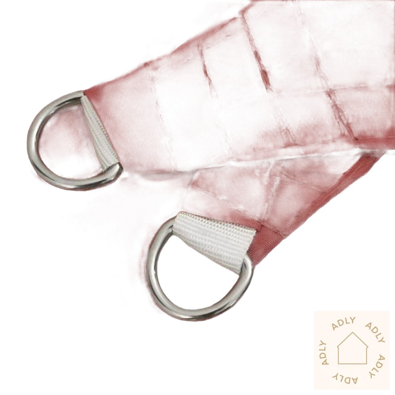 Red sail shading med rustfritt stål ringer på PU-belagt oxfordstoff for hagemøbler