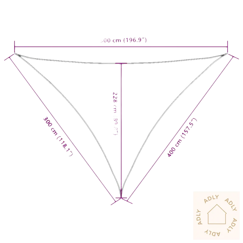 Triangel solseils dimensjoner av Solseil i PU-belagt oxfordstoff for hagemøbler