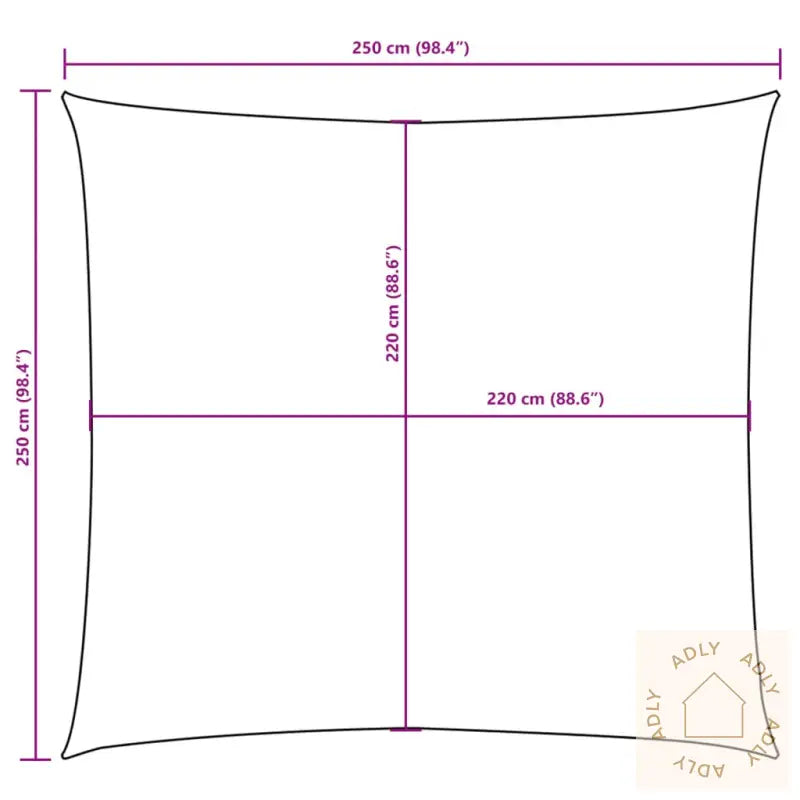 Solseil Oxfordstoff Kvadratisk 2,5X2,5 M Gul