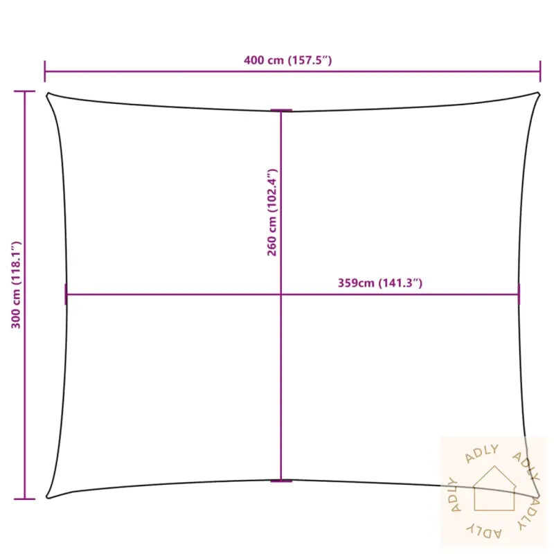 Solseil Oxfordstoff Rektangulær 3X4 M Beige