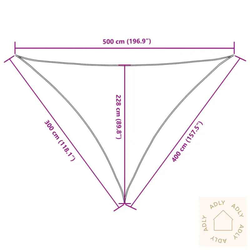 Solseil Oxfordstoff Trekantet 3X4X5 M Svart