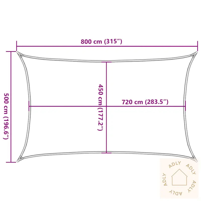 Solseil 160 G/M² Rektangulær Gul 5X8 M Hdpe