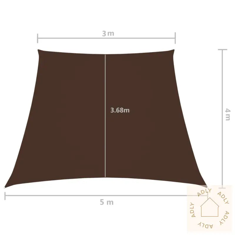Solseil Oxfordstoff Trapesformet 3/5X4 M Brun