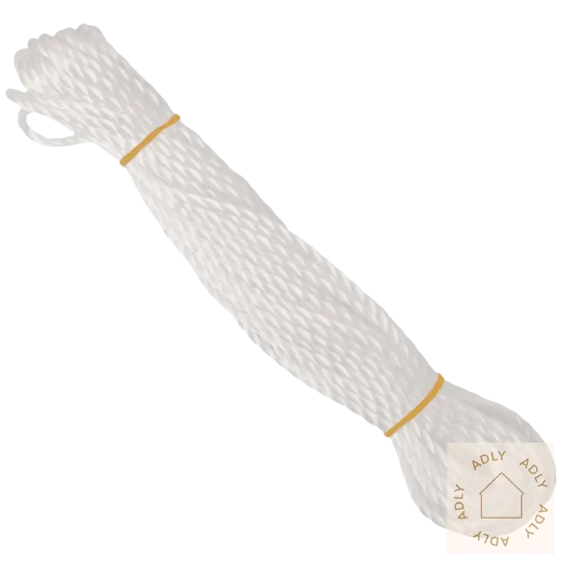 Coiled hvit nylon tau med gummistrikker på pu-belagt oxfordstoff for hagemøbler