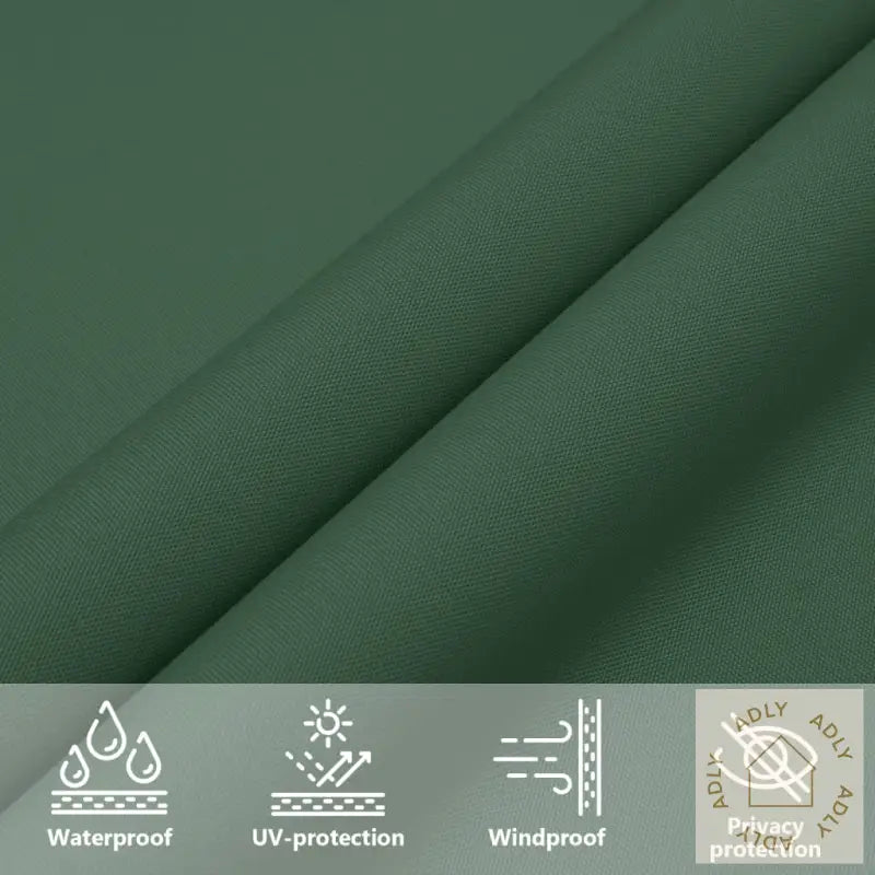 Solseil Oxfordstoff Trekantet 4X4X4 M Mørkegrønn