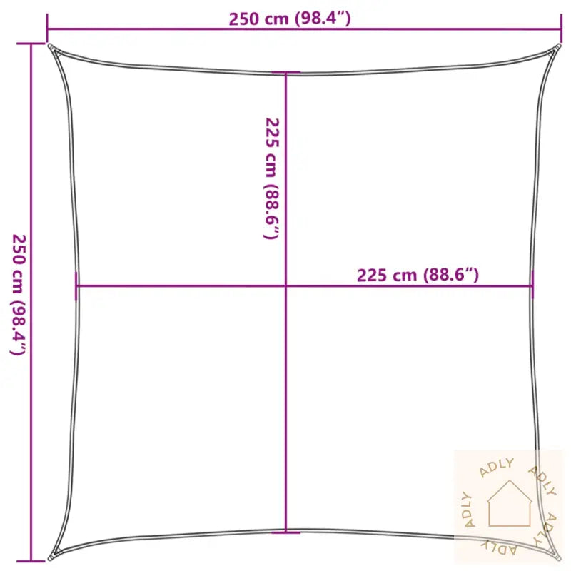 Solseil 160 G/M² Kremhvit 2,5X2,5 M Hdpe