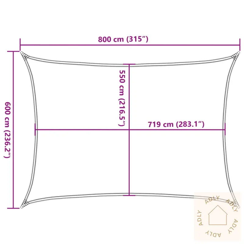 Solseil 160 G/M² Kremhvit 6X8 M Hdpe