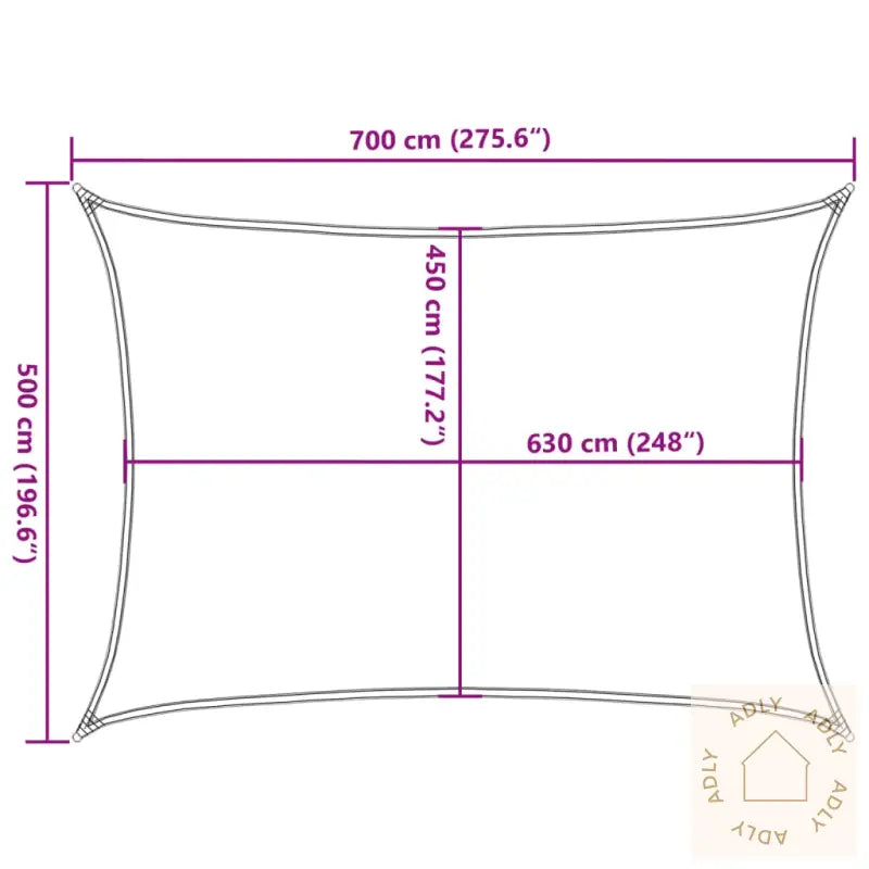 Solseil 160 G/M² Kremhvit 5X7 M Hdpe