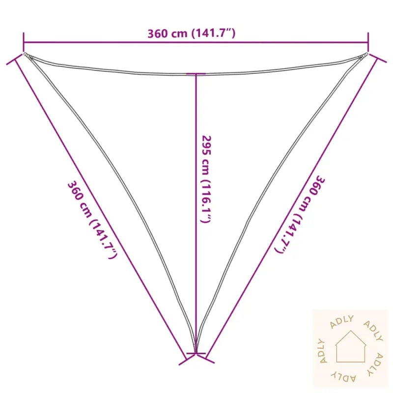 Solseil Seil Hdpe Trekant 3,6X3,6X3,6 M Beige