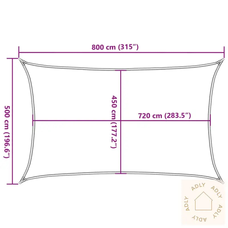 Solseil 160 G/M² Hvit 5X8 M Hdpe