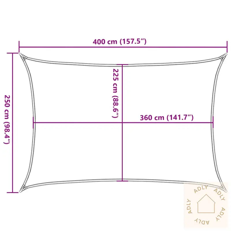 Solseil 160 G/M² Rød 2,5X4 M Hdpe