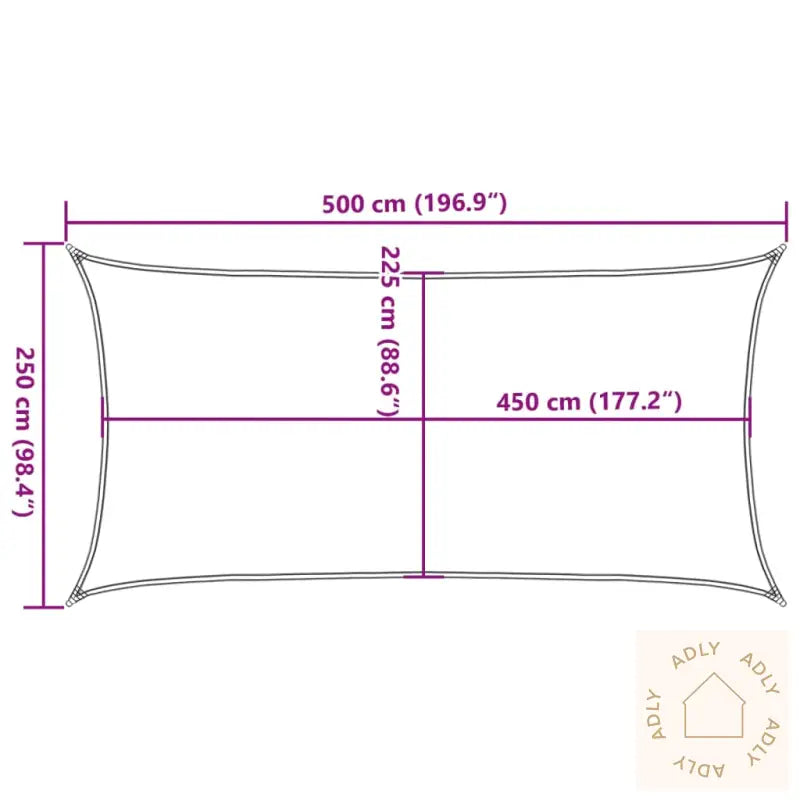 Solseil 160 G/M² Gul 2,5X5 M Hdpe