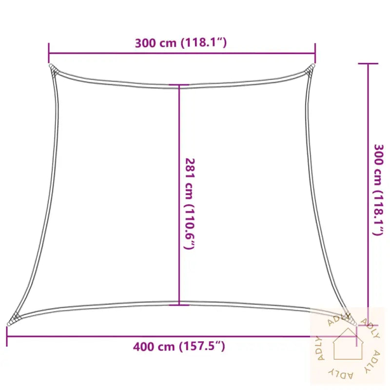 Solseil 160 G/M² Mørkegrønn 3/4X3 M Hdpe