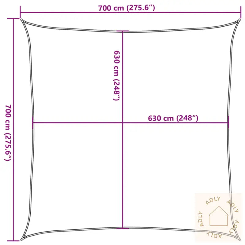 Solseil 160 G/M² Hvit 7X7 M Hdpe