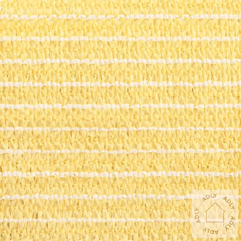 Yellow og hvit shirret stoff til trekantede fester i rustfritt stål for hagemøbler