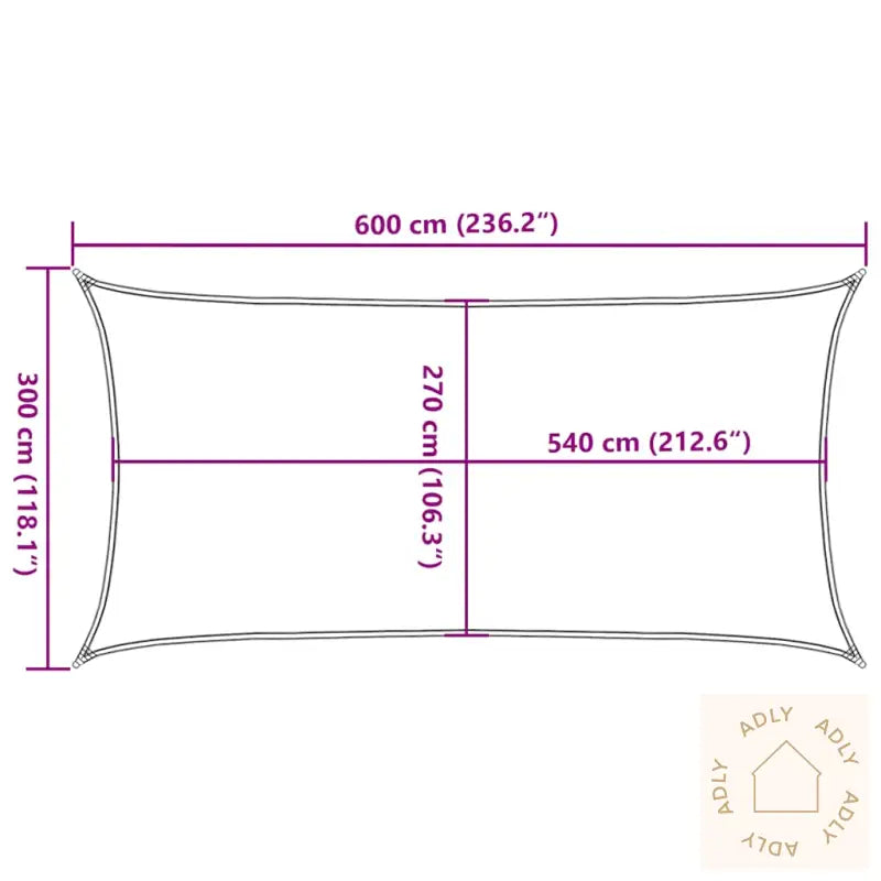 Solseil 160 G/M² Rød 3X6 M Hdpe