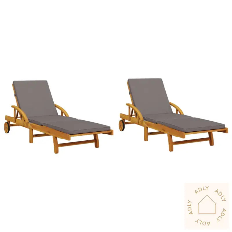 Solsenger 2 Stk Med Puter 200X68X83 Cm Heltre Akasie