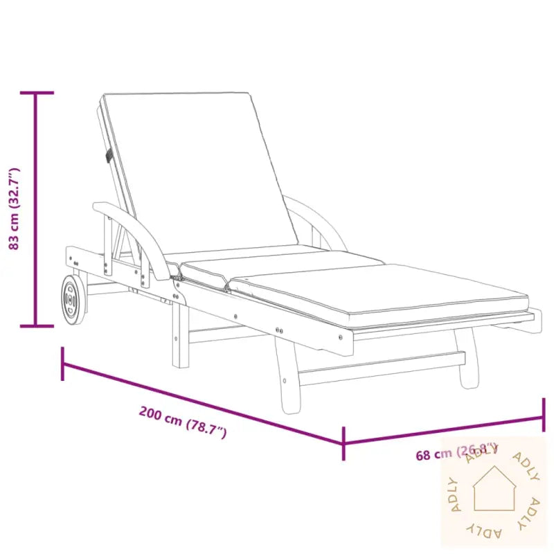 Solsenger 2 Stk Med Puter 200X68X83 Cm Heltre Akasie