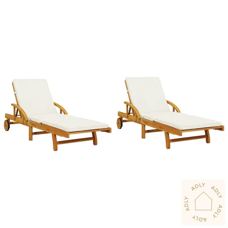 Solsenger 2 Stk Med Puter 200X68X83 Cm Heltre Akasie