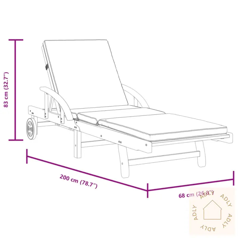 Solsenger 2 Stk Med Puter 200X68X83 Cm Heltre Akasie