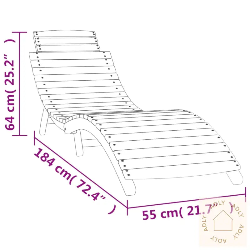Solsenger 2 Stk Hvit 184X55X64 Cm Heltre Akasie