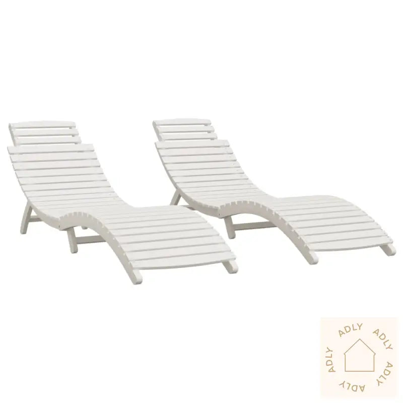 Solsenger 2 Stk Hvit 184X55X64 Cm Heltre Akasie