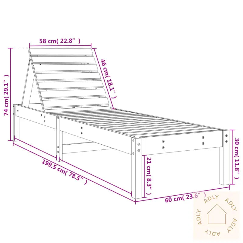 Solseng 199,5X60X74 Cm Heltre Furu