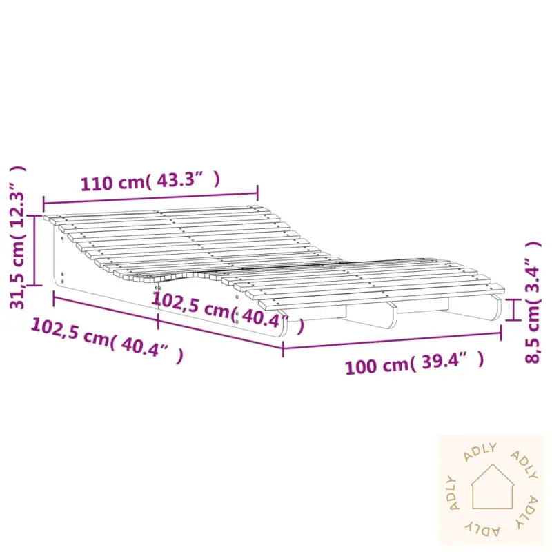 Solseng 205X110X31,5 Cm Heltre Furu