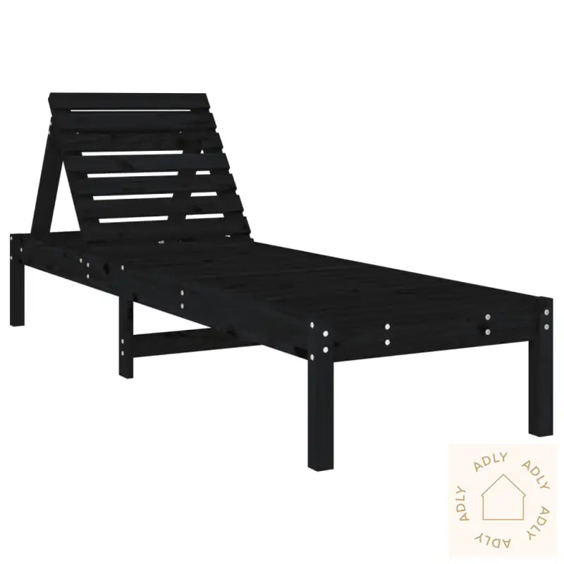 Solsenger 2 Stk Svart 199,5X60X74 Cm Heltre Furu