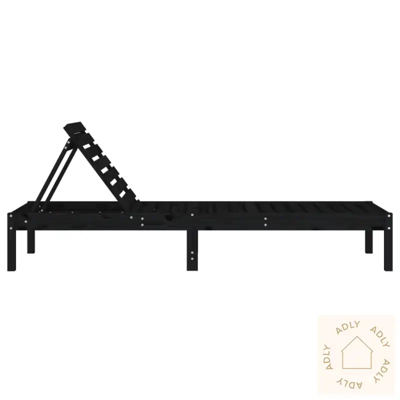 Solsenger 2 Stk Svart 199,5X60X74 Cm Heltre Furu