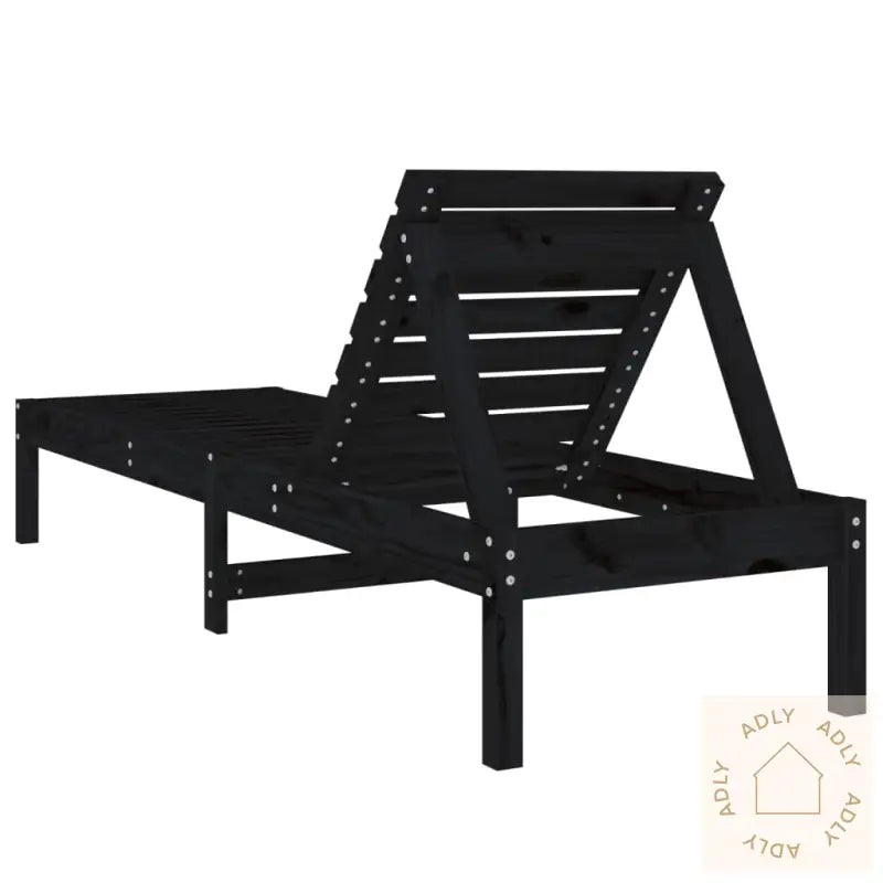 Solsenger 2 Stk Svart 199,5X60X74 Cm Heltre Furu
