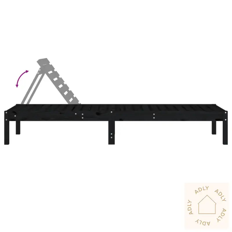 Solsenger 2 Stk Svart 199,5X60X74 Cm Heltre Furu