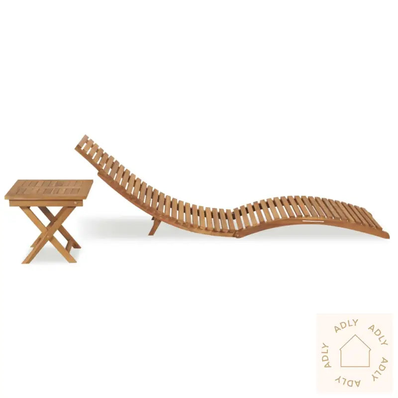 Sammenleggbar Solseng Med Bord Heltre Teak
