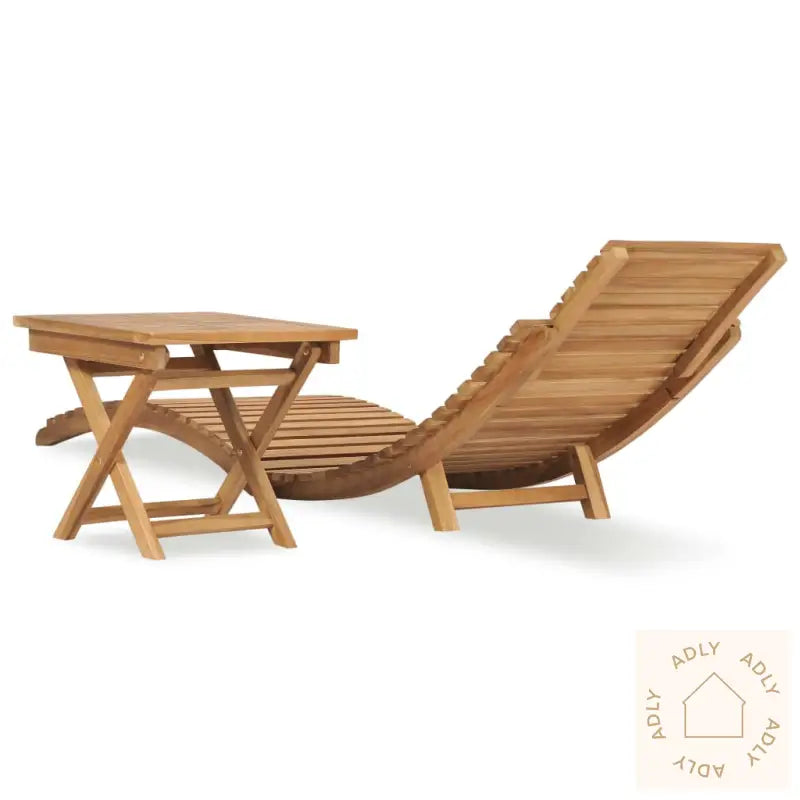 Sammenleggbar Solseng Med Bord Heltre Teak